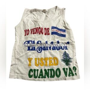 White Graphic Kids Tank Top